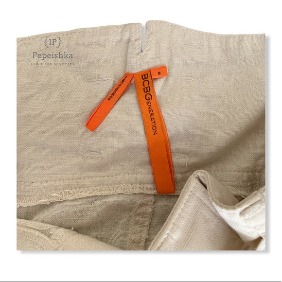 BCBG Paperbag-Waist Pant Linen Blend - Picture 6 of 10